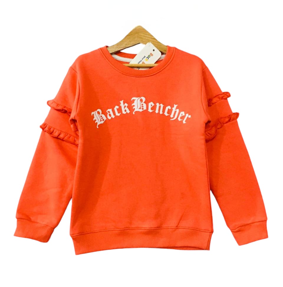 Back Bencher Frill Red Sweatshirt Girls (S)