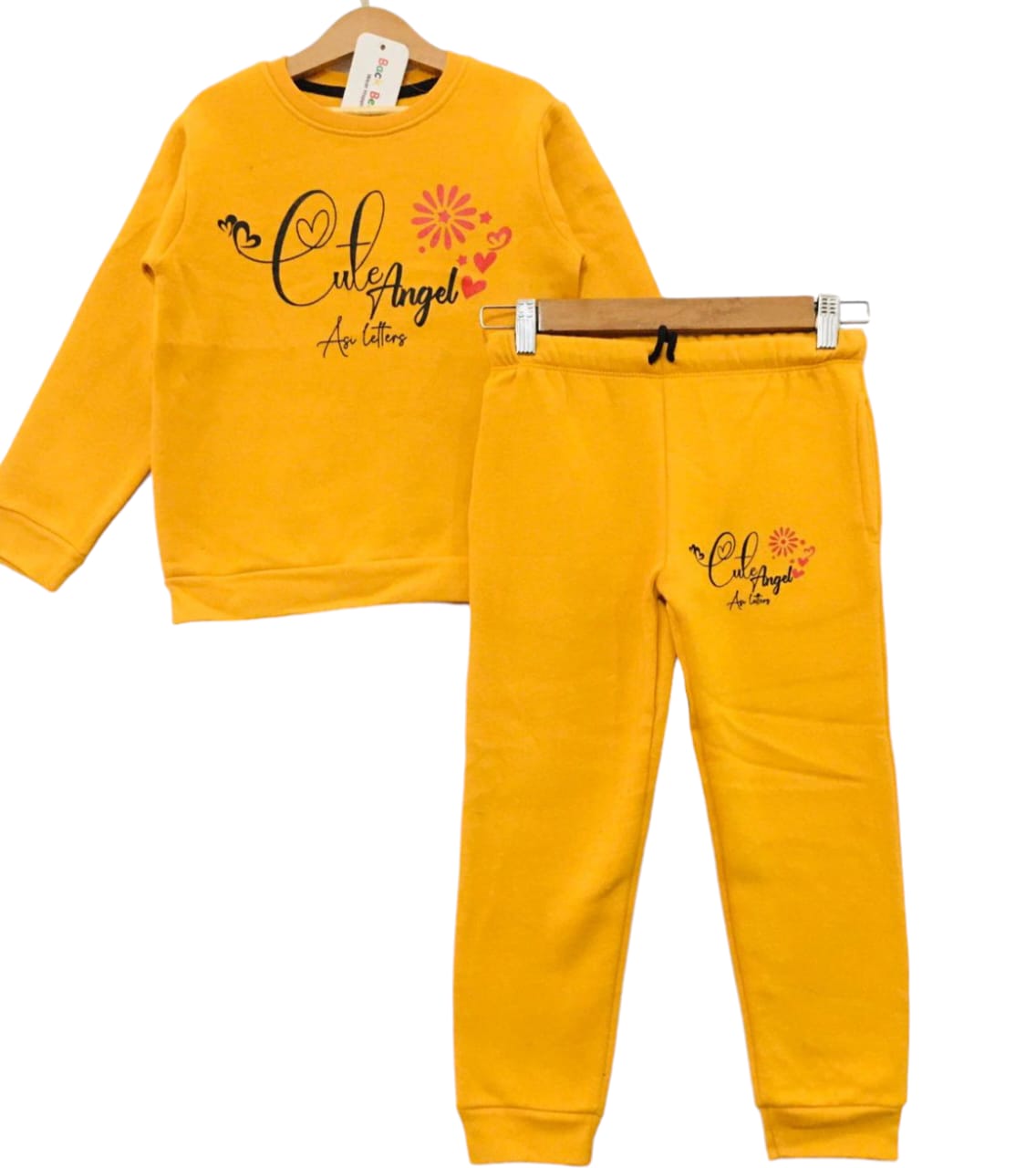 Cute Angel Yellow Track-suit Girls