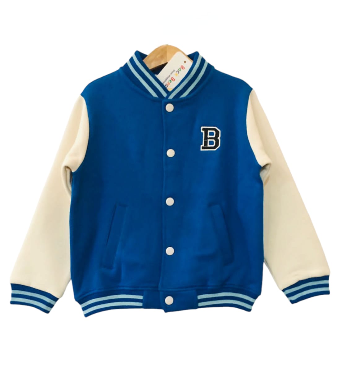 "B" Royal Blue Body Cream Arms Jacket Boys ( R-107 )