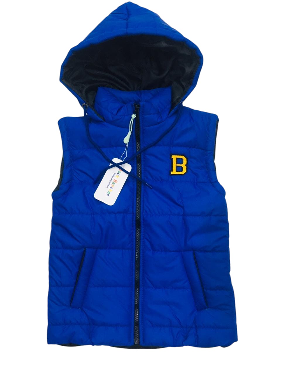 "B" Royal Blue Puffer Jacket Boys (S)