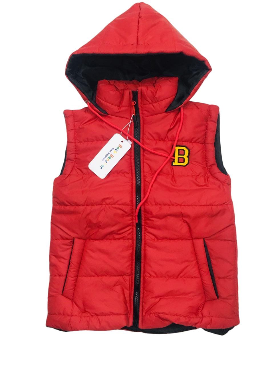 "B" Red Puffer Jacket Girls (S)