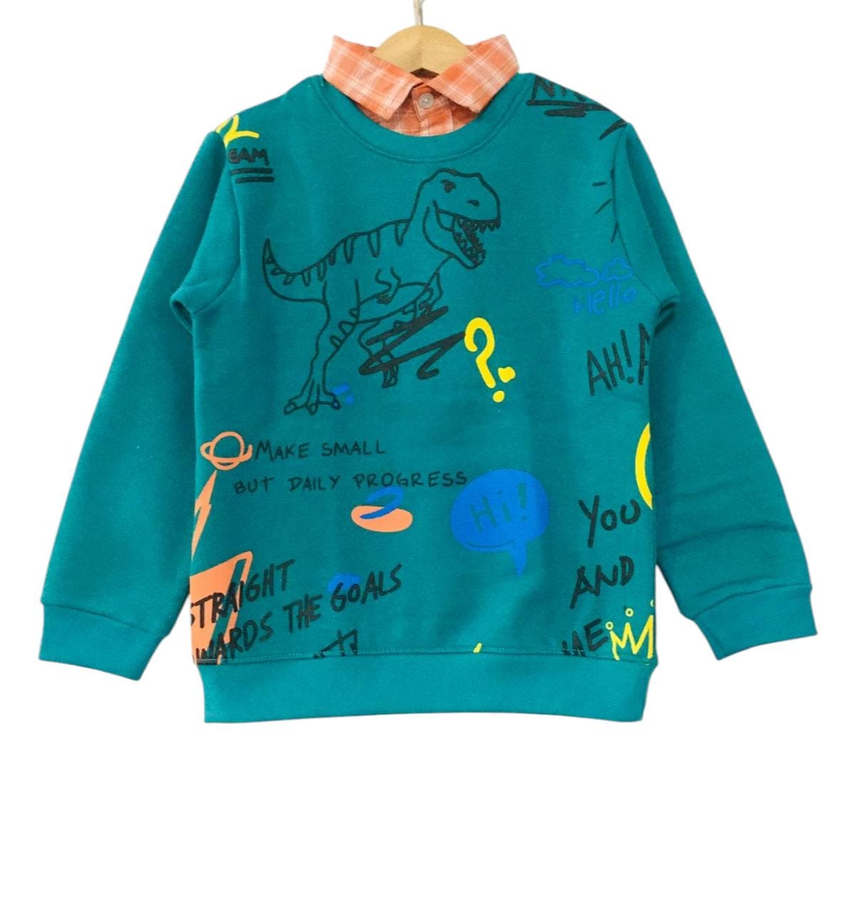 You & Me C-Green Double Shirt Boys ( R-79 )