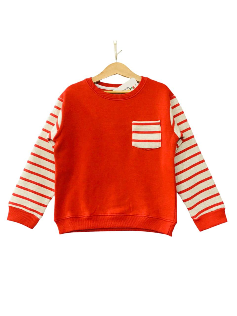 Red Body Gray & Red Lines Arms Sweatshirt Boys ( R-410 )