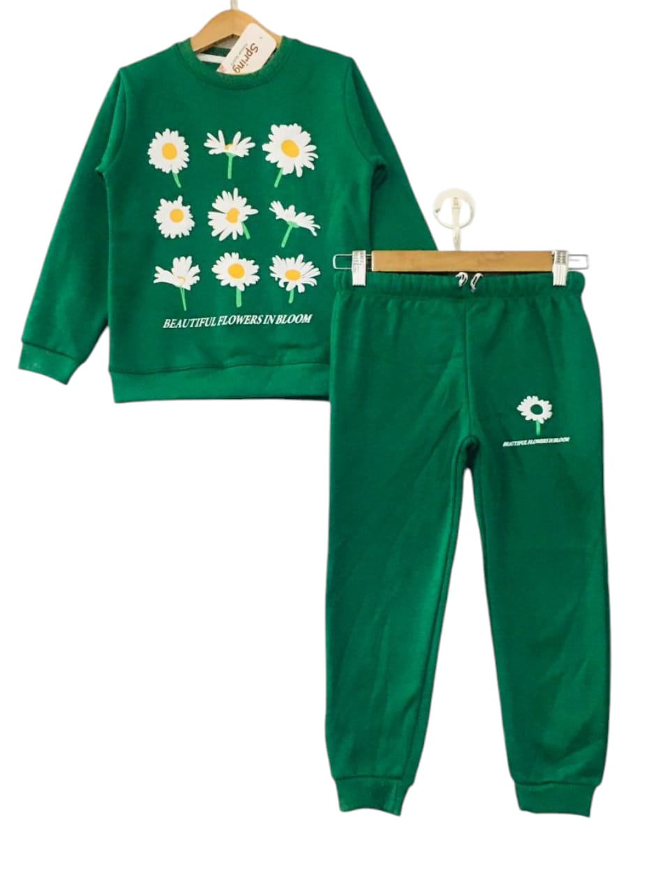 Nine Flower Dark-Green Track-suit Girls ( R-34 )