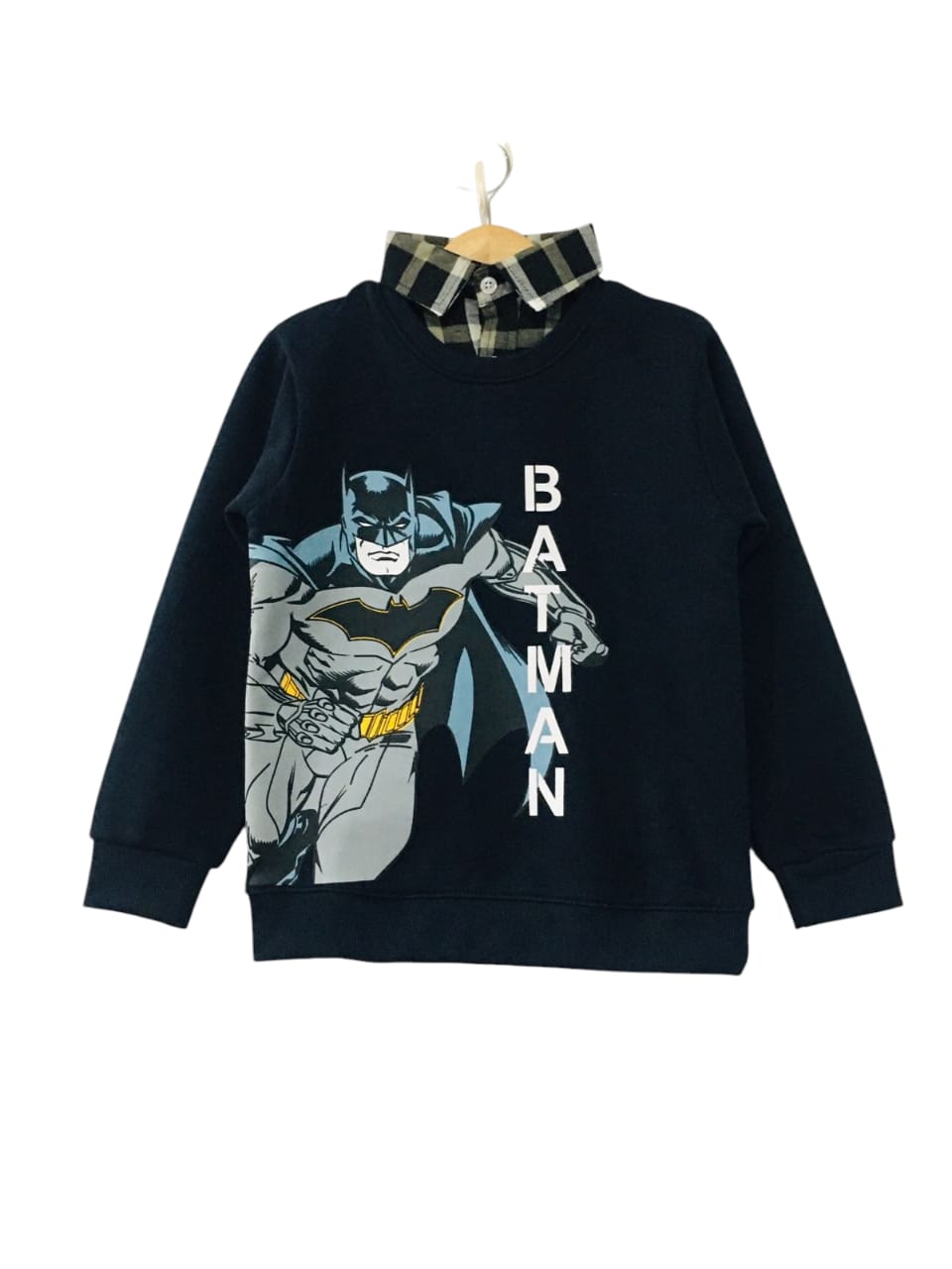 Batman Print Navy Blue Double Shirt Boys (S)