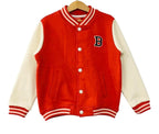 "B" Red Body Cream Arms Jacket Boys ( R-16-21 )