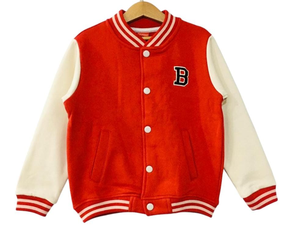 "B" Red Body Cream Arms Jacket Boys ( R-228 )