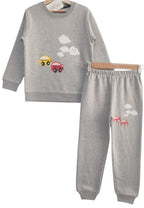 Cars & Clouds Oatmeal Track-Suit Boys(S)