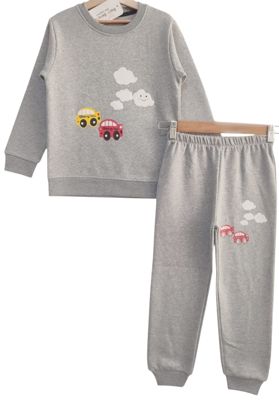 Cars & Clouds Oatmeal Track-Suit Boys(S)