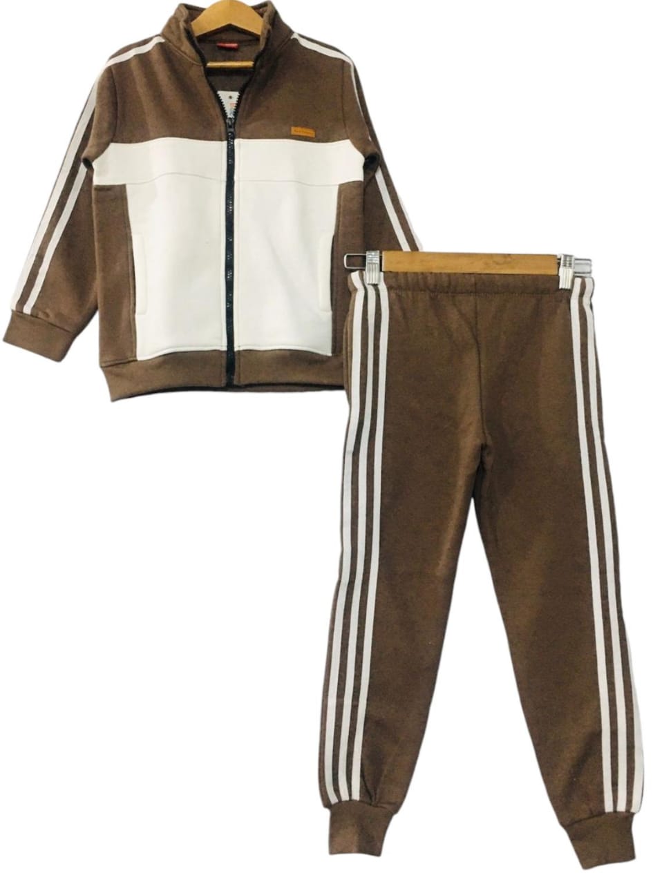 Brown & White Jacket Track-suit Boys (S)