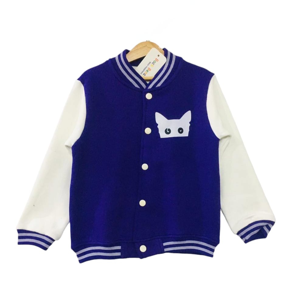 Cat Face Purple Body Cream Arms Jacket Girls ( R-186 )