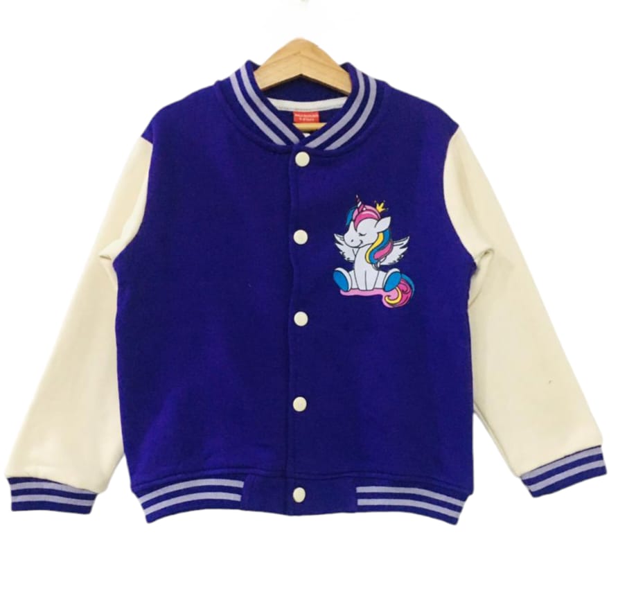 Unicorn Logo Purple Body Cream Arms Jacket Girls ( R-198 )