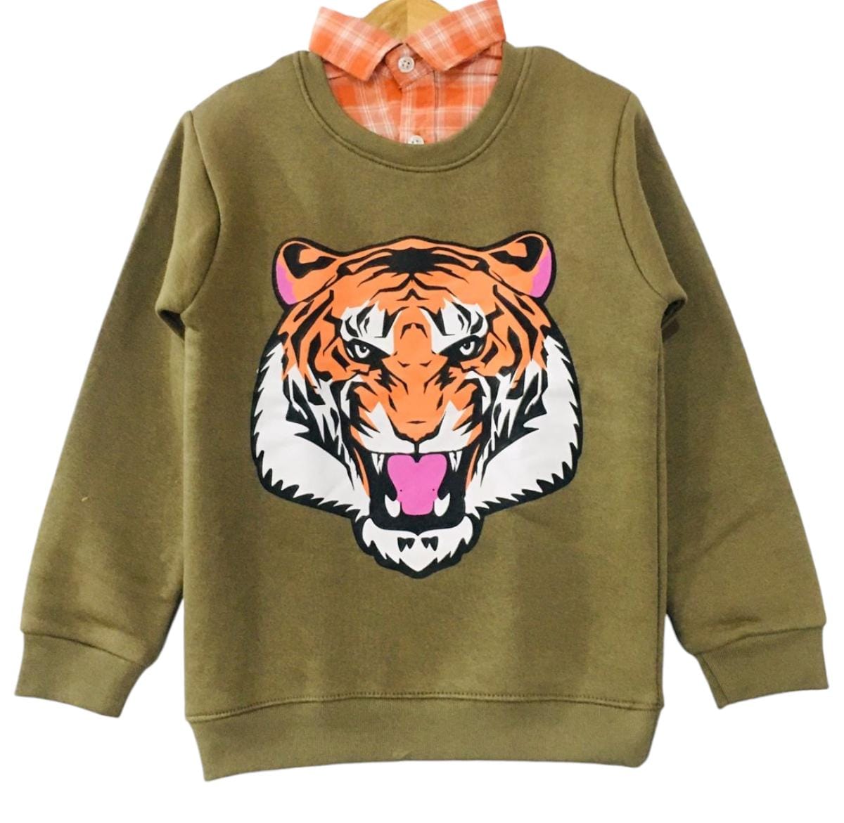 Tiger Print Brown Double Shirt Boys ( R-106 )