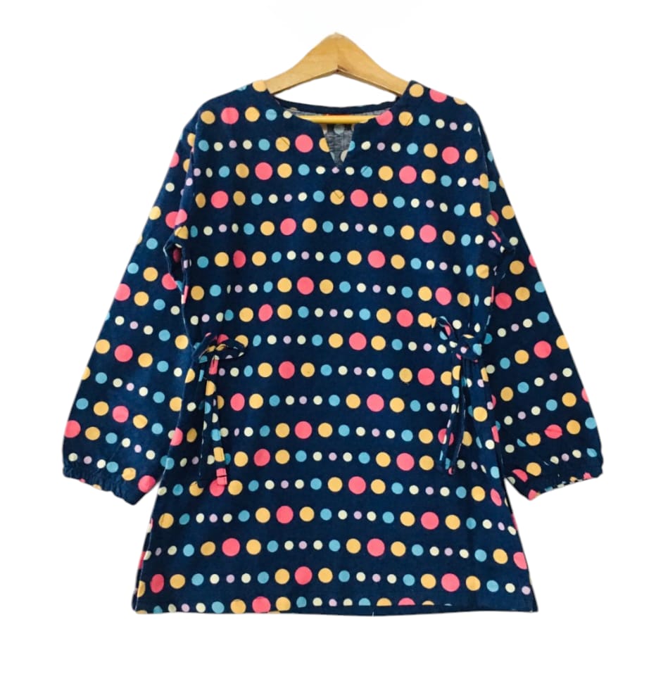 Multi Color Dots Navy Blue Girl Top Girls ( R-71 )