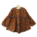 Green Dots Brown Girl Top Girls (R-158N)