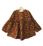Green Dots Brown Girl Top Girls ( R-47 )