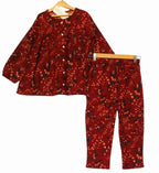 Green Leaves Mahroon Girl Pairs Girls (S)