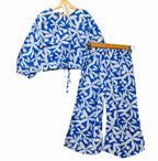 White Leaves Full Sleeves Royal Blue Skate Fish Girl ( R-327 )