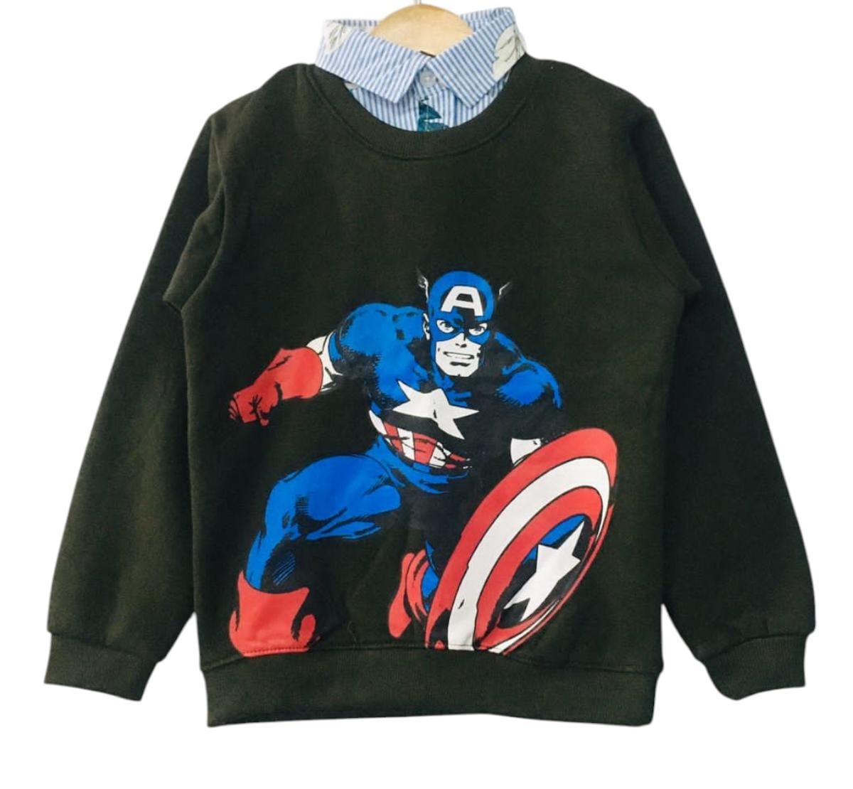 Captain America Greenish Double Shirt Boys ( R-370 )