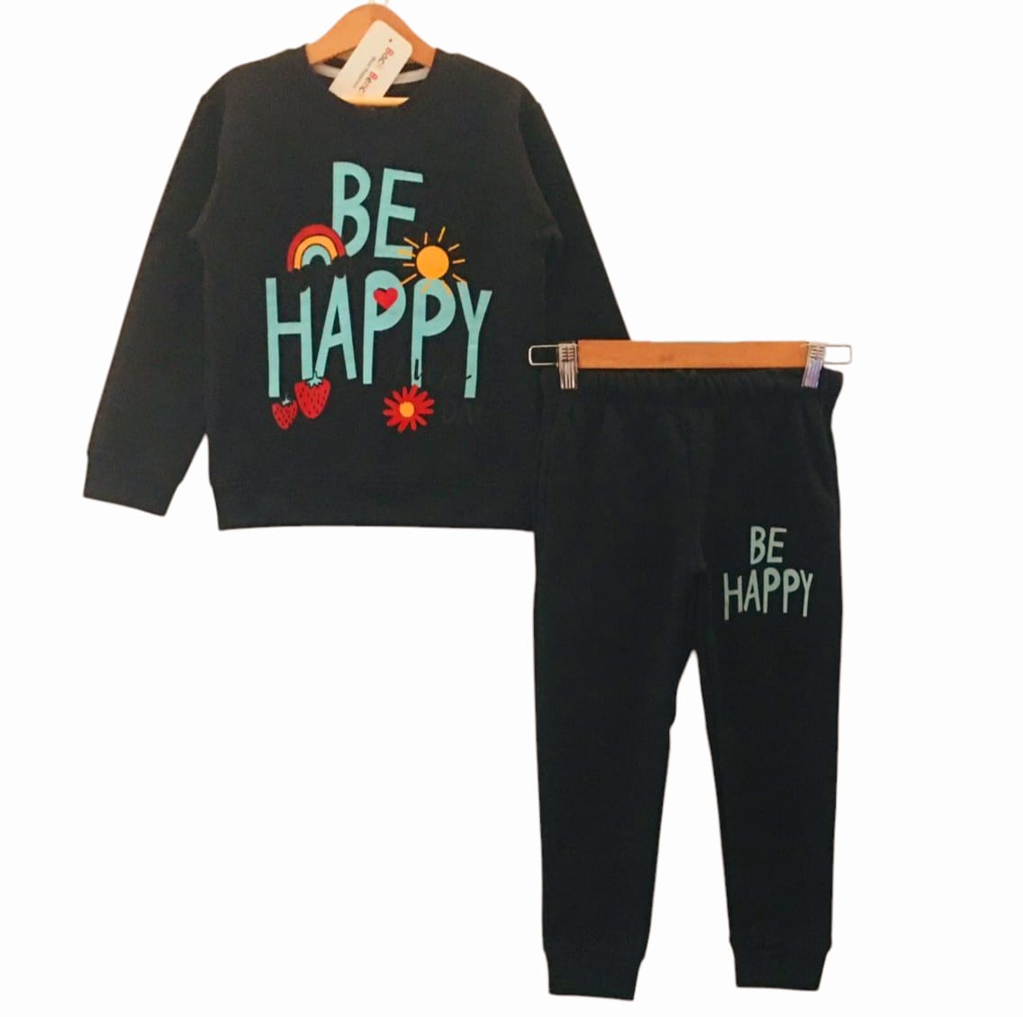 Be Happy Black Track-suit Girls (S)