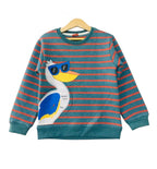 Duck Logo C-Green & Red Line Sweatshirt Boys ( R-222 )