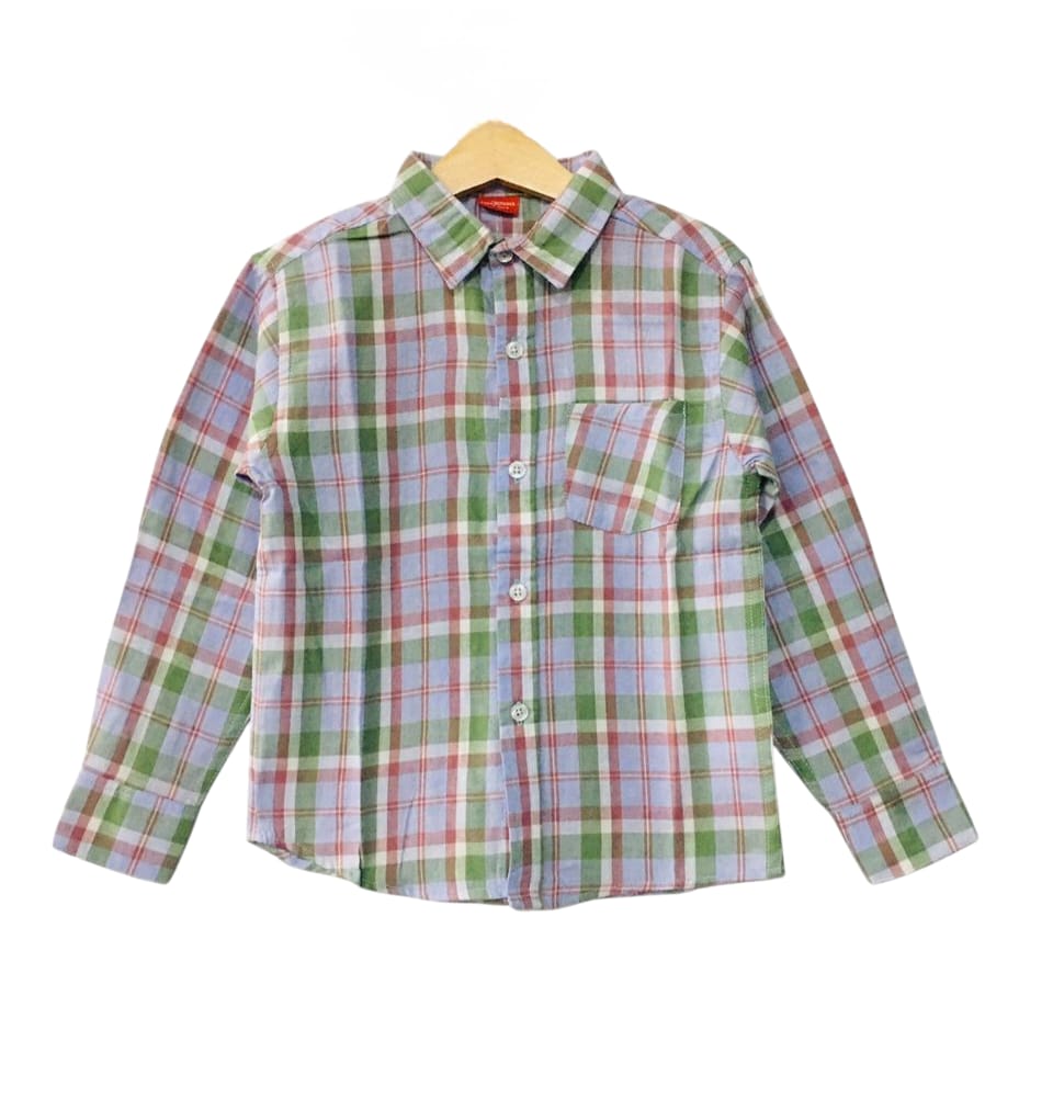 Multi Colors Green Lines Winter Casual-Shirt Boys ( R-316 )