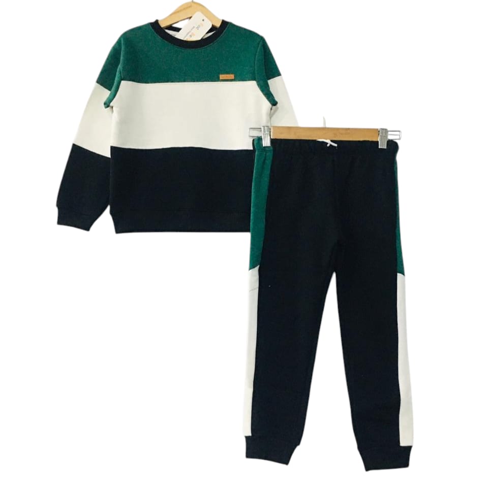 Three Penal Green & Black Track-suit Boys ( R-71 )