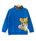 Lion From Side Royal Blue Double Shirt Boys ( R-181 )