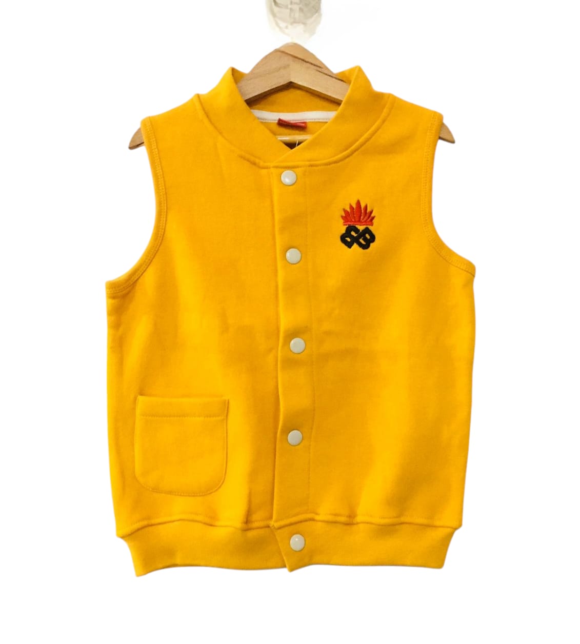 Crown Yellow Sleeveless Jacket Boys (S)