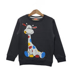 Giraffe Print Charcoal Sweatshirt Boys ( R-243 )