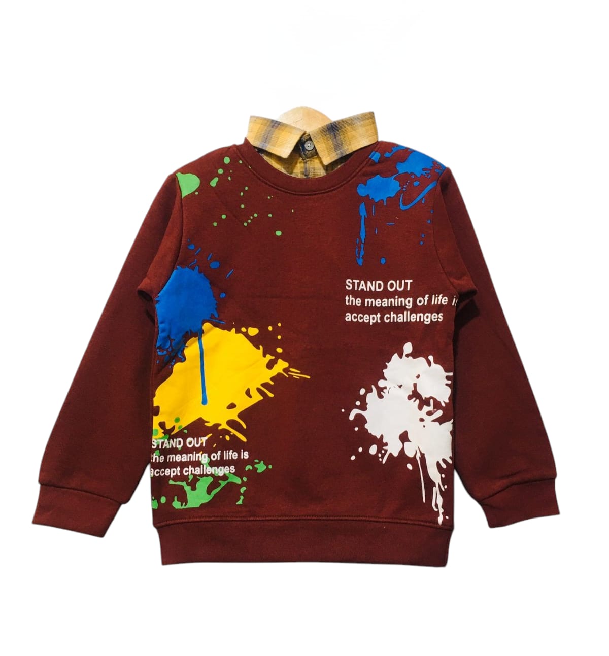 Color Printing Mahroon Double Shirt Boys ( R-65=66 )