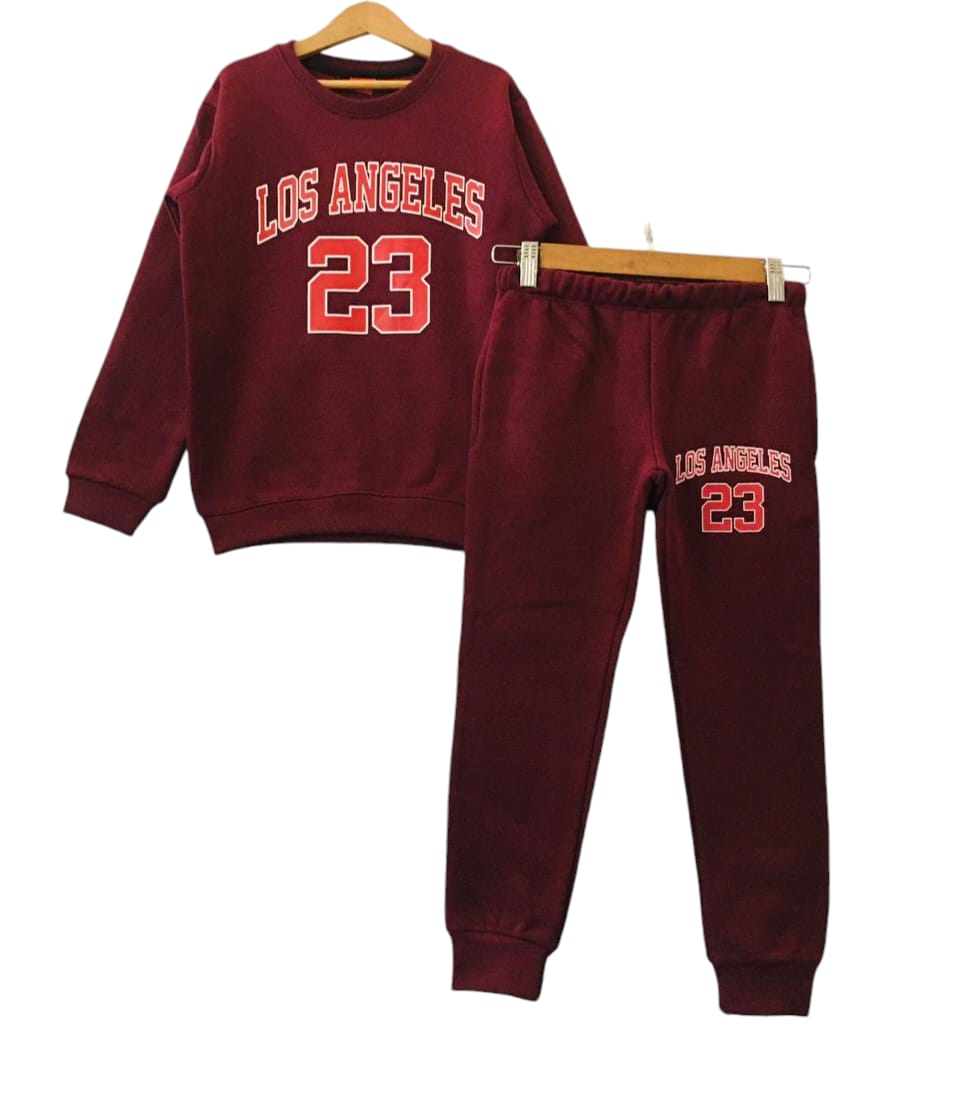 Los Angeles Mahroon Track-suit Boys ( R-78 )