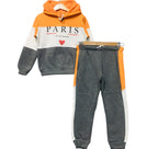 Paris Orange & Charcoal Hoodie Track-suit Boys ( R-157 )