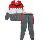 Paris Red & Charcoal Hoodie Track-suit Girls ( R-284 )