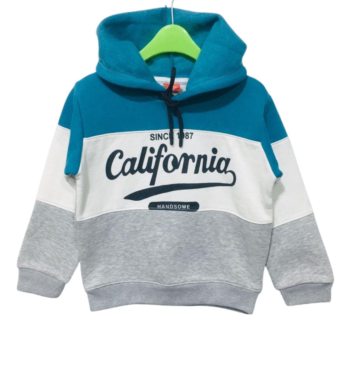 California C-Green & Oatmeal Hoodies Boys ( R-175 )