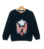 Captain America With Star Black Sweatshirt Boys ( R-92 )