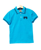 Spider Logo Sky Blue Polo Shirt Boys ( R-430 )