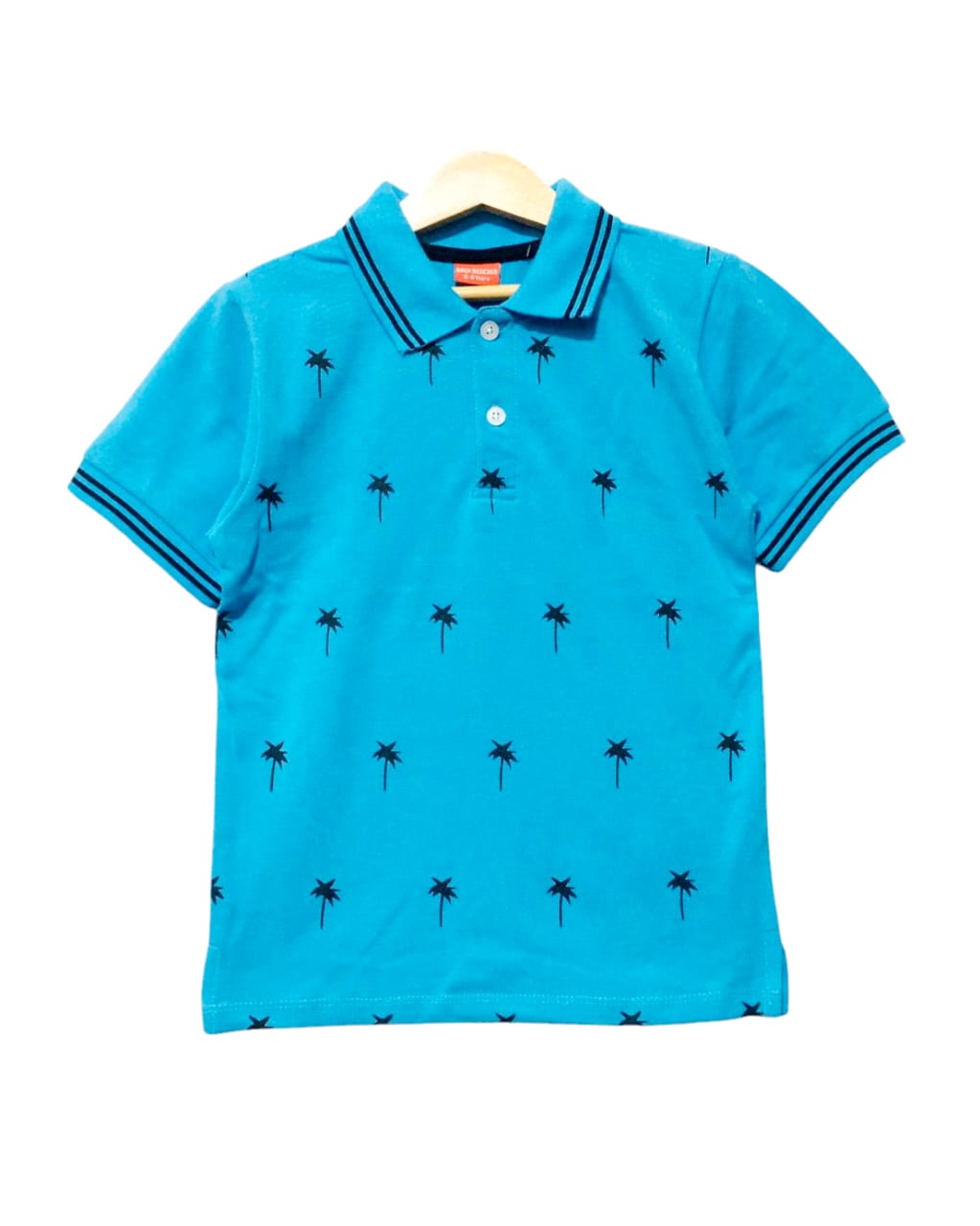 Dino Family Sky Blue Polo Shirt Boys ( R-15 )