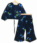 Royal Blue Flower Full Sleeve Black Skate Fish Girls ( R-245 )