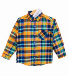 Multi Color Orange Checked Casual Shirt Boys ( R-22 )