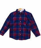 Navy & Mahroon Checked Casual Shirt Boys ( R-166 )