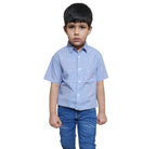 Blue Checked Half Sleeve Casual Shirt Boys ( R-138 )