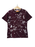 Good Vibes Mahroon Henley Polo Shirt Boys ( R-21 )