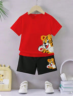 Tiger Print Red Nicker Suit Boys ( R-169 )
