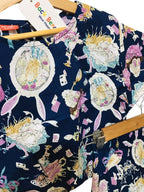 Mix Printing Half Sleeve Navy Skate Fish Girls( R-241 )