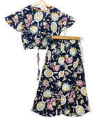 Mix Printing Half Sleeve Navy Skate Fish Girls( R-241 )