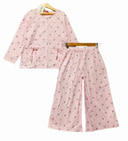 Two Side Pocket Baby Pink Top Pairs Girls ( R-218=219 )