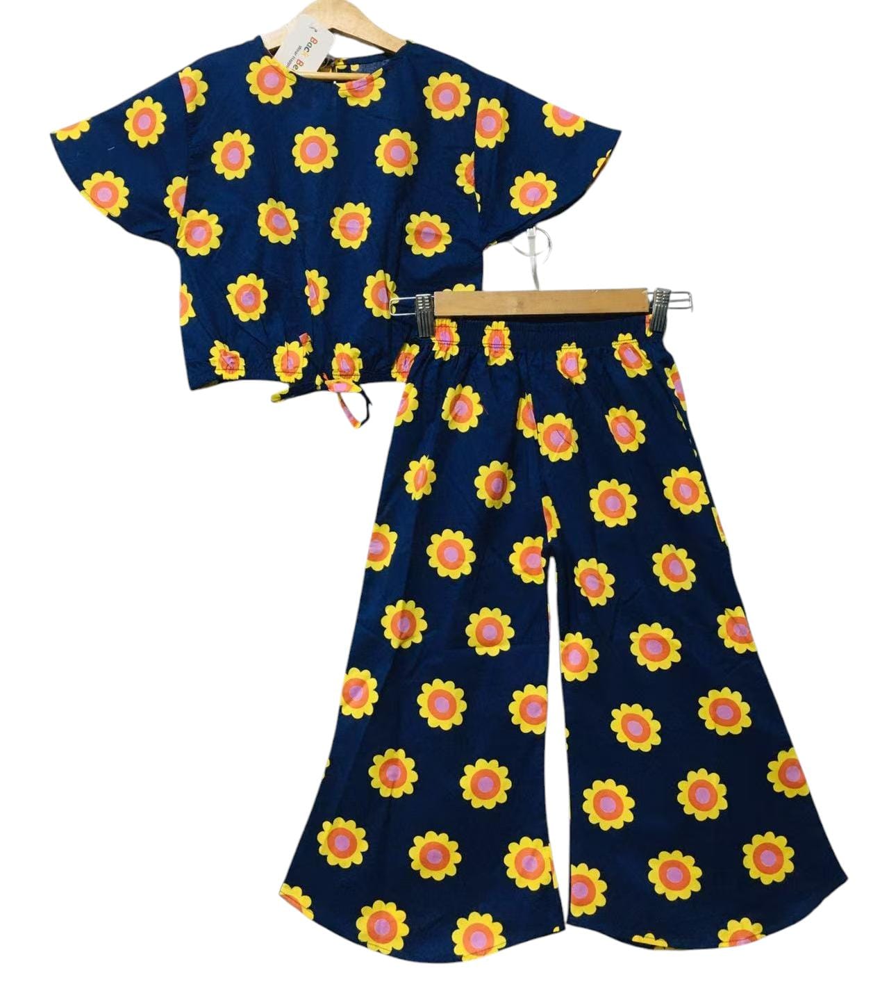 Sun Flower Half Sleeve Navy Skate Fish Girls ( R-194 )