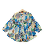 Multi Flower Royal Blue Top Girls ( R-421 )