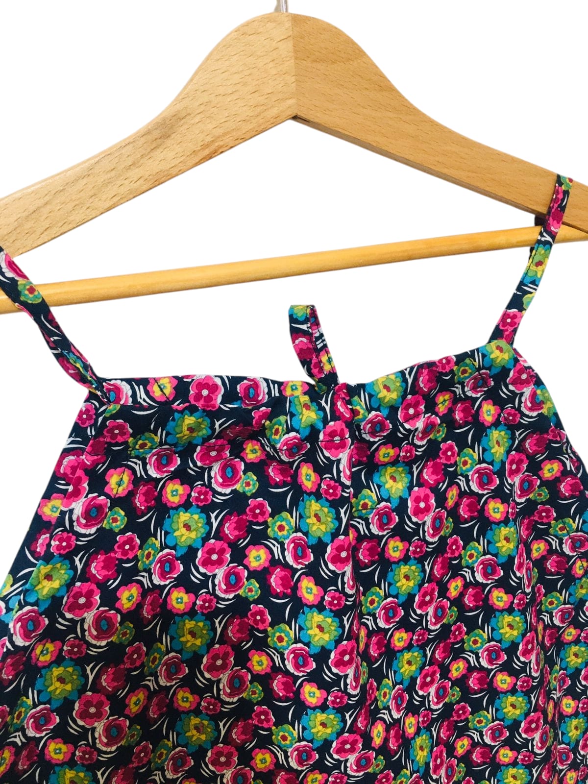 Green And Pink Flower Black Skirt Girls ( R-414 )